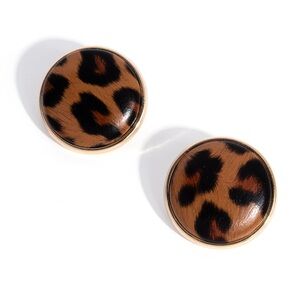 Leopard Print Stud Earrings